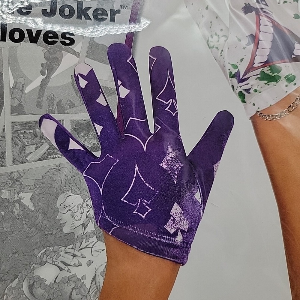 The Joker Gloves with Laughing Mouth Costume DC Comics Cosplay Purple Green - Picture 4 of 7